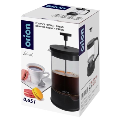Zaparzacz Tłokowy 650 ml ORION BLACK French Press Szkło i Stal