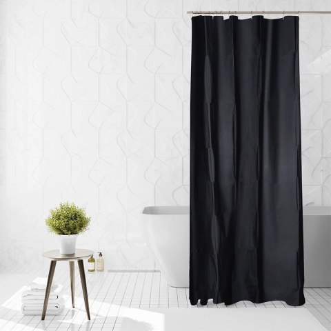 Zasłona Prysznicowa 180 x 180 cm VILDE Wodoodporna PEVA Czarna