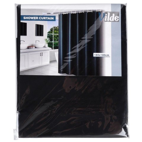 Zasłona Prysznicowa 180 x 180 cm VILDE Wodoodporna PEVA Czarna