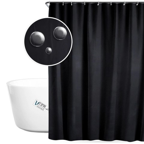 Zasłona Prysznicowa 180 x 180 cm VILDE Wodoodporna PEVA Czarna
