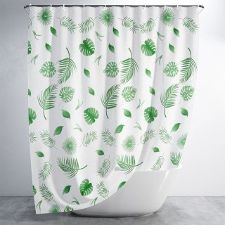 Zasłona Prysznicowa 180 x 180 cm VILDE Wodoodporna PEVA W Rośliny