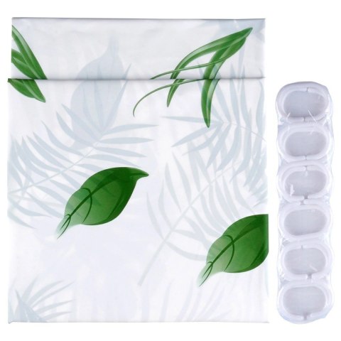 Zasłona Prysznicowa 180 x 180 cm VILDE Wodoodporna PEVA W Rośliny