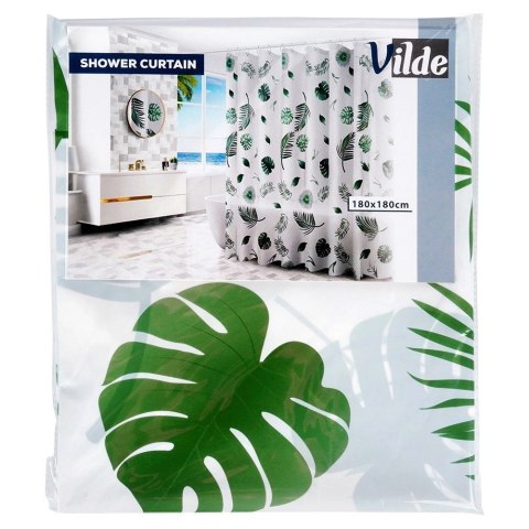 Zasłona Prysznicowa 180 x 180 cm VILDE Wodoodporna PEVA W Rośliny