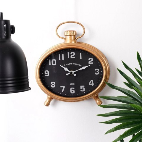 Zegar Ścienny 20,5 x 24 cm VILDE Budzik Vintage Postarzane Złoto