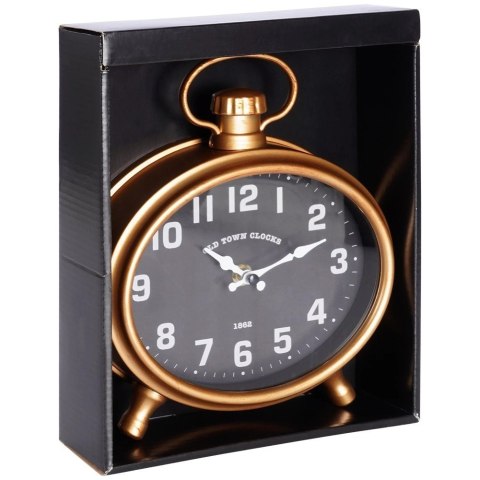 Zegar Ścienny 20,5 x 24 cm VILDE Budzik Vintage Postarzane Złoto