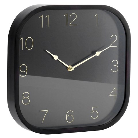 Zegar Ścienny 30 cm VILDE Kwadratowy Czarno-Złoty Tworzywo Ozdobny