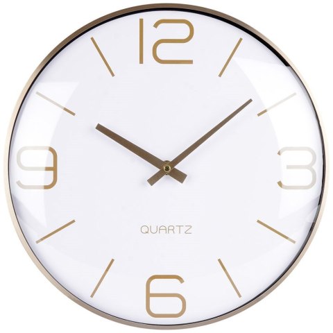 Zegar Ścienny 30 cm VILDE Okrągły Złoto-Biały Aluminium Cichy