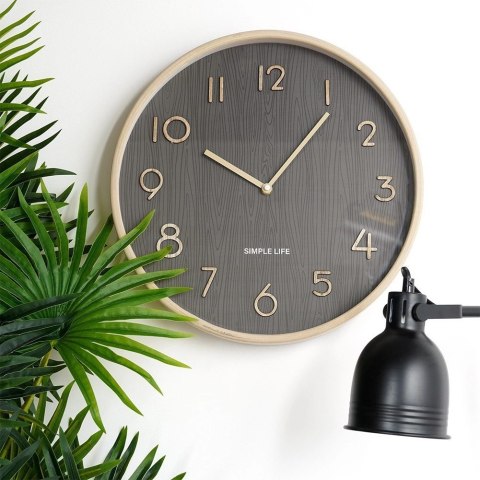 Zegar Ścienny 38 cm VILDE Okrągły Szary Płyta MDF Styl Klasyczny