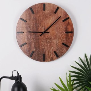 Zegar Ścienny 40 cm VILDE Okrągły Brązowy Drewno MDF Styl Klasyczny