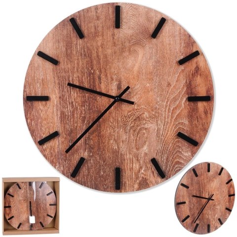 Zegar Ścienny 40 cm VILDE Okrągły Brązowy Drewno MDF Styl Klasyczny