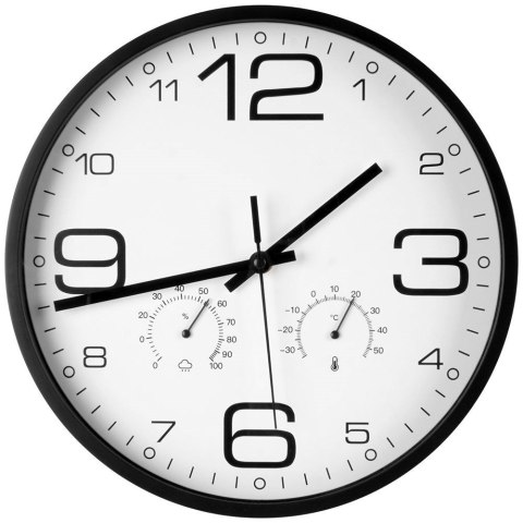 Zegar Ścienny Biały z Termometrem Higrometrem na Ścianę VILDE 30 cm