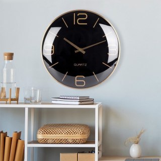 Zegar Ścienny na Ścianę Złoty Czarny Klasyczny do Salonu Biura VILDE 30 cm