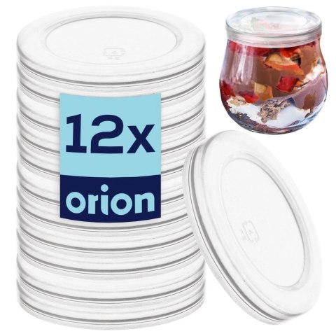 Zestaw 12 Pokrywek do Słoika Jogurt 68 cm Szczelna ORION Desery 300 ml