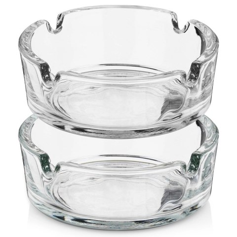 Zestaw 2 Popielniczki Szklane Okrągłe Klasyczne 8 cm VILDE na Taras