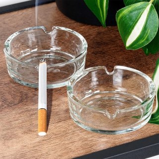 Zestaw 2 Popielniczki Szklane Okrągłe Klasyczne 8 cm VILDE na Taras