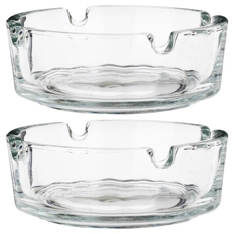 Zestaw 2 Popielniczki Szklane Okrągłe Klasyczne 8 cm VILDE na Taras