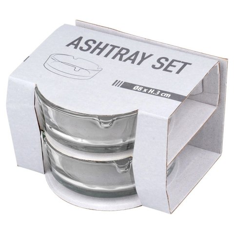 Zestaw 2 Popielniczki Szklane Okrągłe Klasyczne 8 cm VILDE na Taras