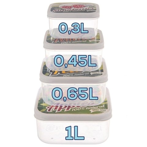 Zestaw 4 Pojemników Lunchbox Szczelny 900 ml ORION Retro na Żywność