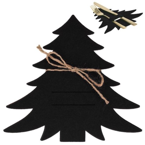 Zestaw 4 Pokrowce Etui na Sztućce Filc VILDE Świąteczna Choinka