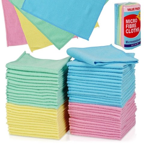 Zestaw 50 szt. Ścierki Ściereczki Kuchenne Mikrofibra Solidne ORION 30x30cm