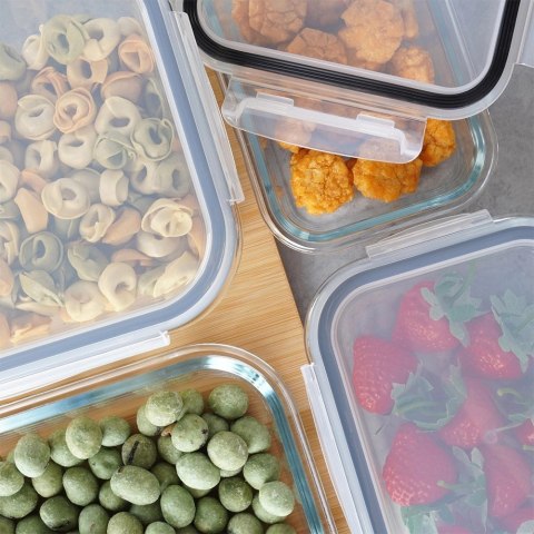 Zestaw 9 Pojemników Szklanych Szczelny VILDE Piekarnik Mikrofala Mrożenie