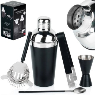 Zestaw Barowy z Shakerem Stalowy Czarny Solidny EXCELLENT HOUSEWARE 5 el.