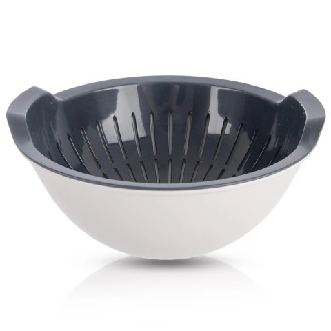 Zestaw Cedzak z Miską ORION ELA 3 L Szaro-Biały 2w1 do Owoców i Makaronu