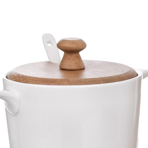 Zestaw Cukierniczka Mlecznik w Stojaku Porcelanowe Białe ORION 2 x 280 ml