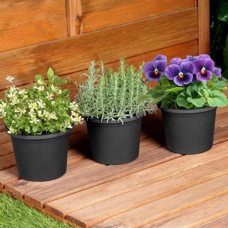 Zestaw Doniczek Ogrodowych VILDE 14,5 cm 3 szt. Plastikowych Okrągłych