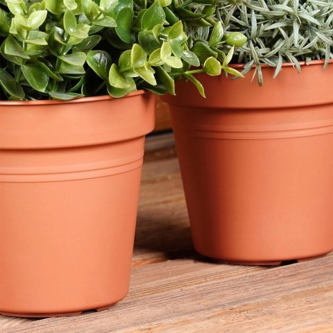 Zestaw Doniczek Okrągłych PROGARDEN 13 cm 3 szt. Ceglane Dekoracyjne