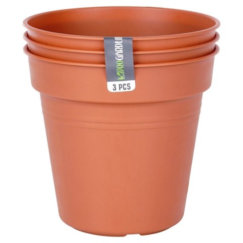 Zestaw Doniczek Okrągłych PROGARDEN 15 cm 3 szt. Ceglane Klasyczne