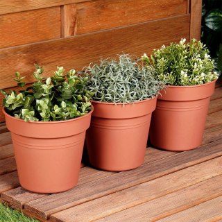 Zestaw Doniczek Okrągłych PROGARDEN 17 cm 3 szt. Ceglane Uniwersalne