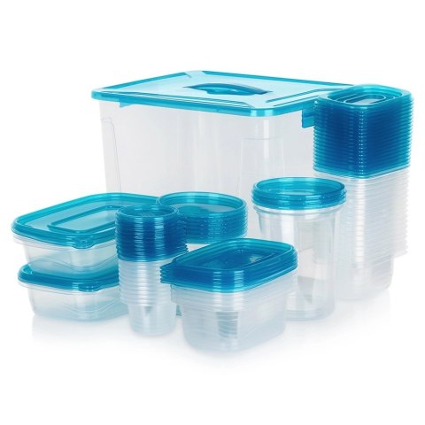Zestaw Komplet 50 Pojemników Na Żywność VILDE z Pokrywką Szczelne Solidne