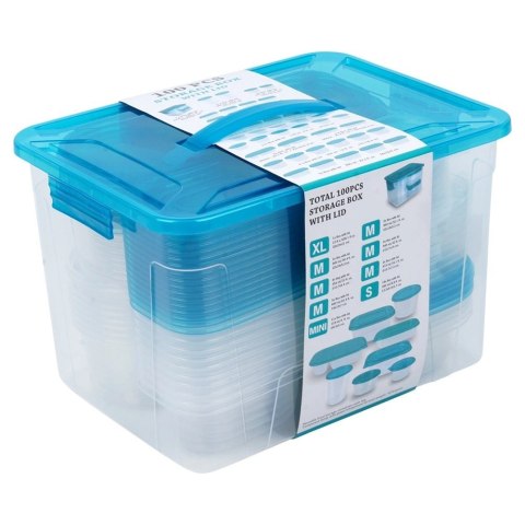 Zestaw Komplet 50 Pojemników Na Żywność VILDE z Pokrywką Szczelne Solidne