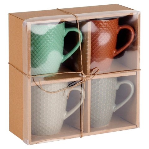 Zestaw Kubki Ceramiczne do Kawy Herbaty Dekoracyjne VILDE 400 ml 4 szt.