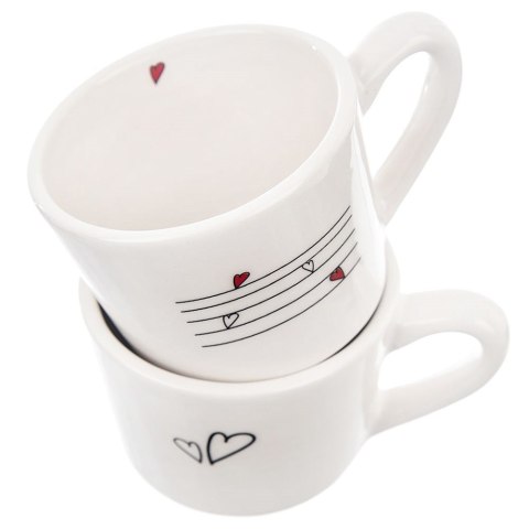 Zestaw Kubki do Kawy Herbaty Ceramiczne Serce Solidne 2 szt. ORION 210 ml