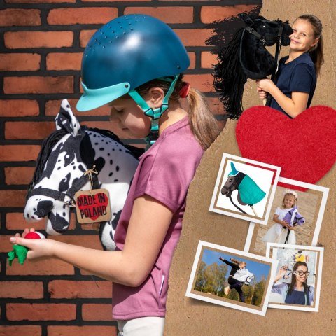 Skippi Hobby Horse - w plamy - czarne plamki - koń na kiju - kantar
