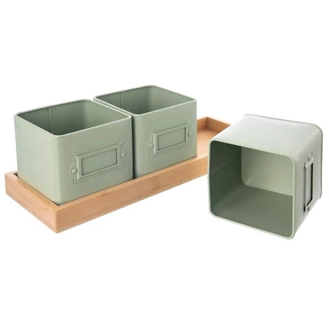 Zestaw Osłonki na Doniczkę Zioła Rośliny z Podstawką Metalowe ORION 4 el.