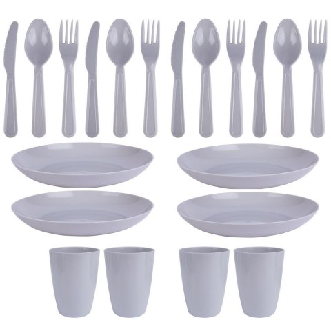 Zestaw Piknikowy 20 el. VILDE Plastikowy Talerze Kubki Sztućce