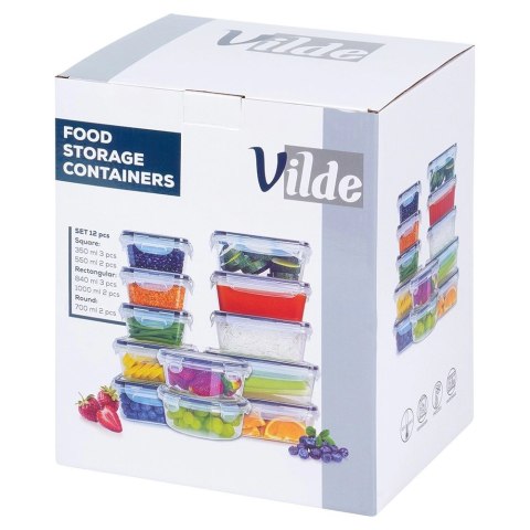 Zestaw Pojemników Pojemniki na Żywność z Pokrywką Uszczelką VILDE 12 szt.