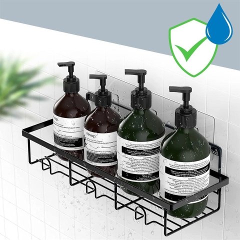 Zestaw Półka Łazienkowa pod Prysznic Metalowa Wisząca Loft VILDE 4 szt.