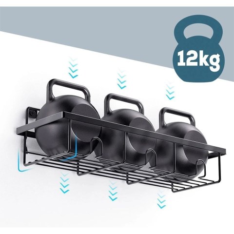 Zestaw Półka Łazienkowa pod Prysznic Metalowa Wisząca Loft VILDE 4 szt.