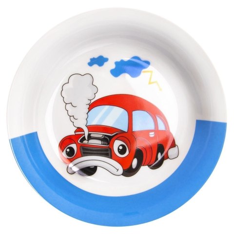 Zestaw Śniadaniowy 3 el. ORION Porcelanowy Dziecięcy Kubek Talerz Auto