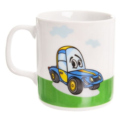 Zestaw Śniadaniowy 3 el. ORION Porcelanowy Dziecięcy Kubek Talerz Auto