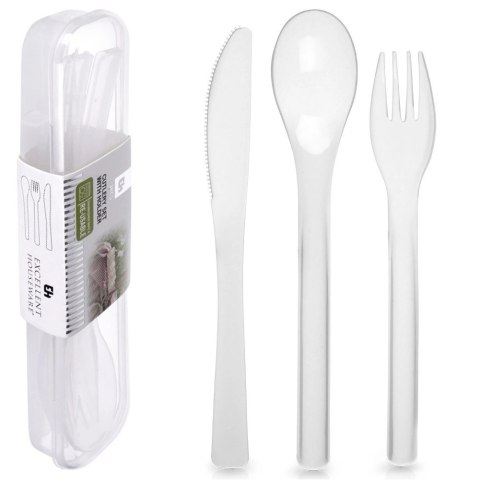 Zestaw Sztućców 4 el. EXCELLENT HOUSEWARE Turystyczne Plastik Etui