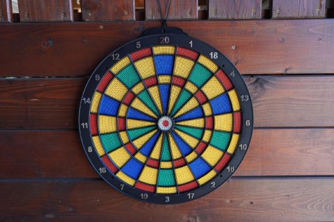 Zestaw Tarcza Soft Perforowana Dart Gra w Rzutki Lotki KUBISPORT 45 cm