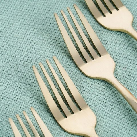 Zestaw Widelczyki Deserowe 4 szt. ORION Stal Nierdzewna Złote