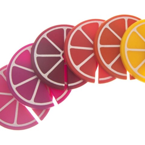 Znaczniki 8 szt. ORION na Szklanki Kieliszki Silikonowe Cytrusy