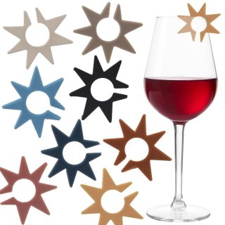 Znaczniki 8 szt. ORION na Szklanki Kieliszki Silikonowe Gwiazdki