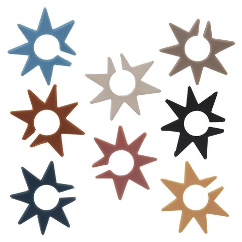 Znaczniki 8 szt. ORION na Szklanki Kieliszki Silikonowe Gwiazdki